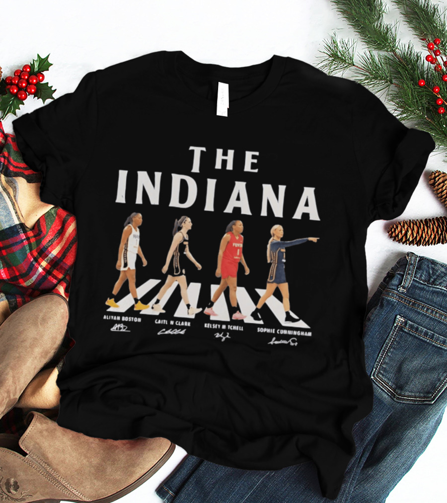 Indiana Fever Abbey Road Crossover Erica Wheeler Kelsey Mitchell Grace Berger Lexie Hull T-Shirt