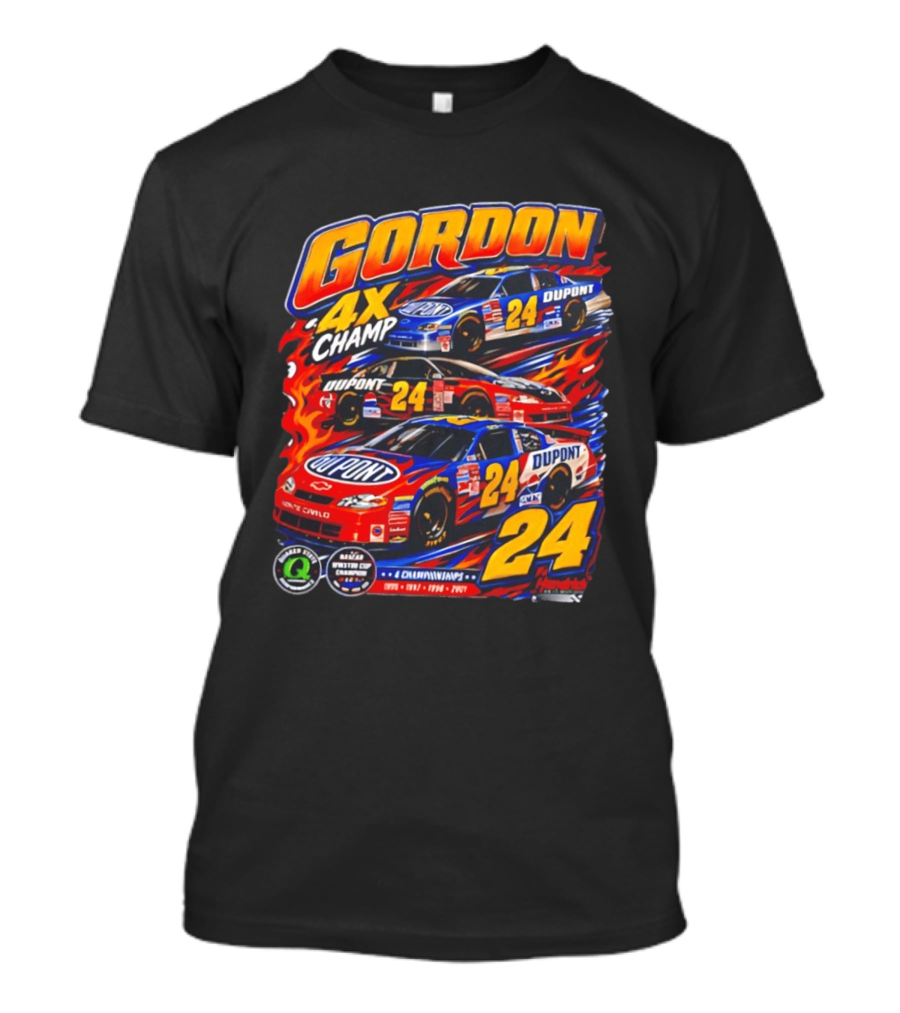 Gordon 4X Champ Number 24 Dupont Racing Car 4 Championships T-Shirt