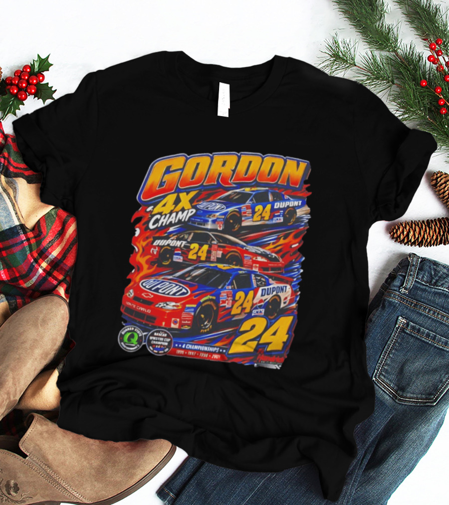 Gordon 4X Champ Number 24 Dupont Racing Car 4 Championships T-Shirt