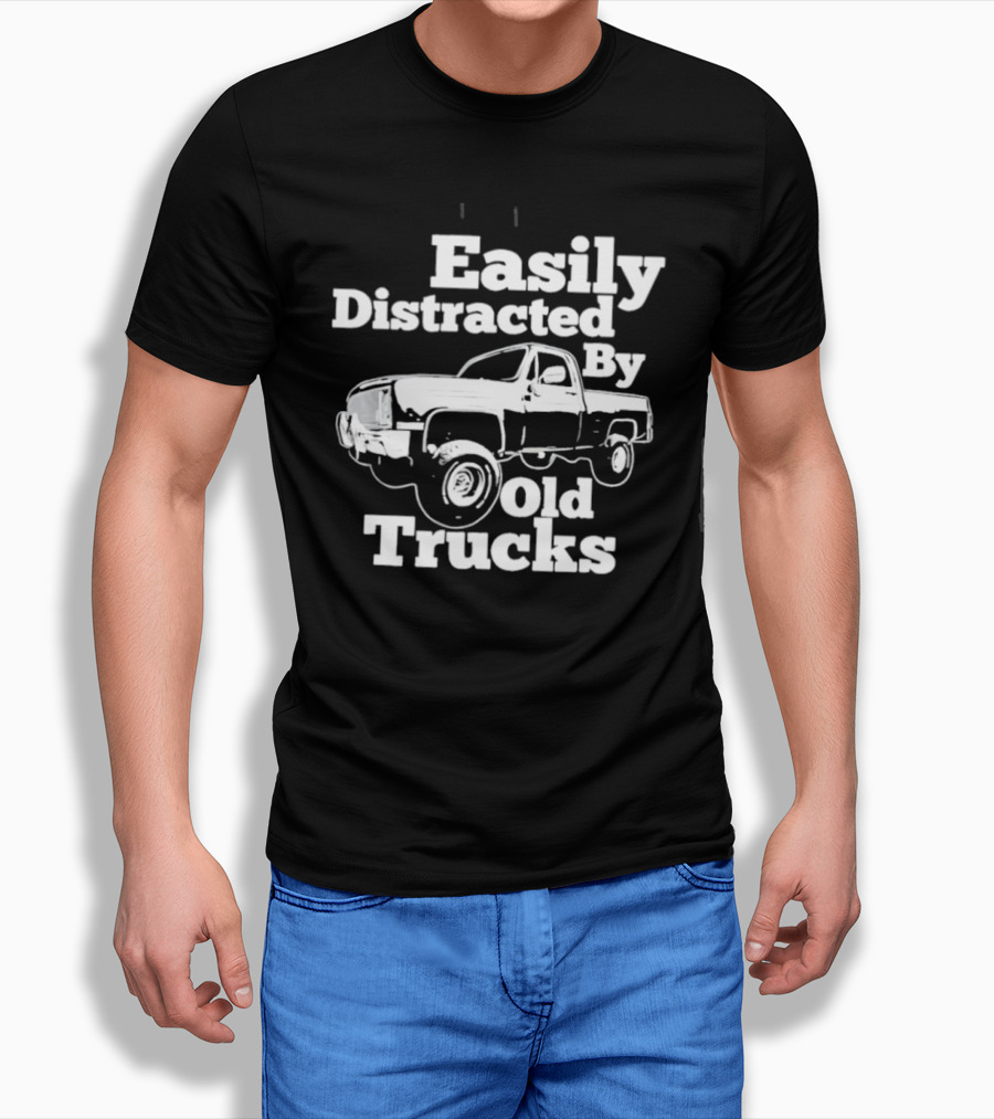 Easily Distracted By Old Trucks Vintage Pickup T-Shirt
