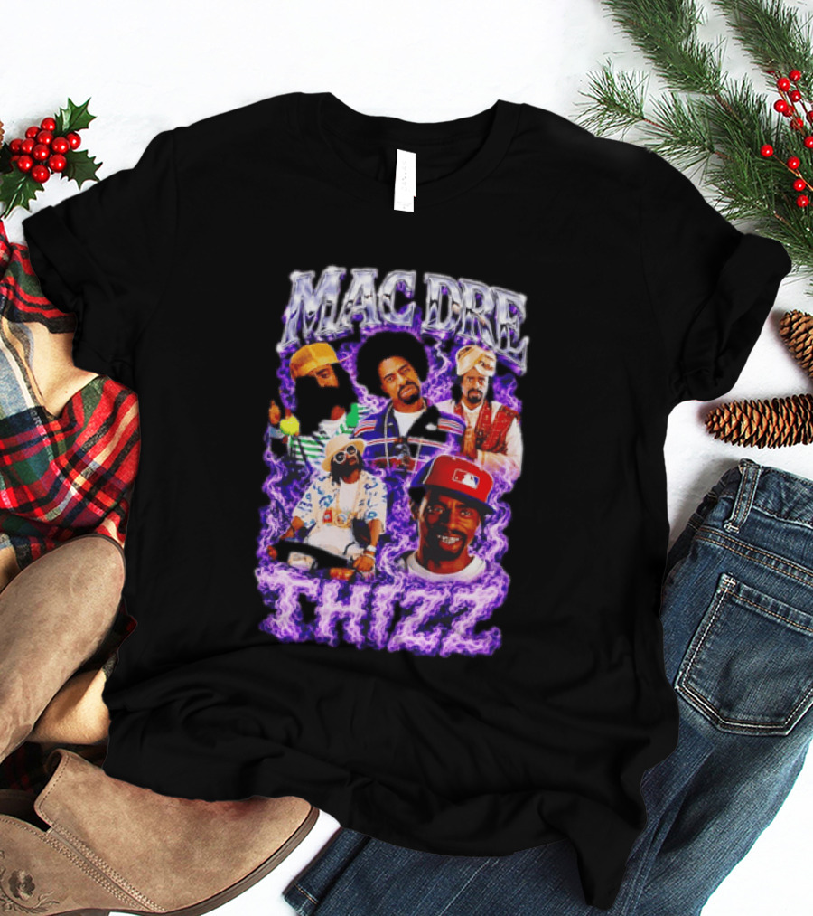 Mac Dre Thizz Collage Purple Rap Music T-Shirt