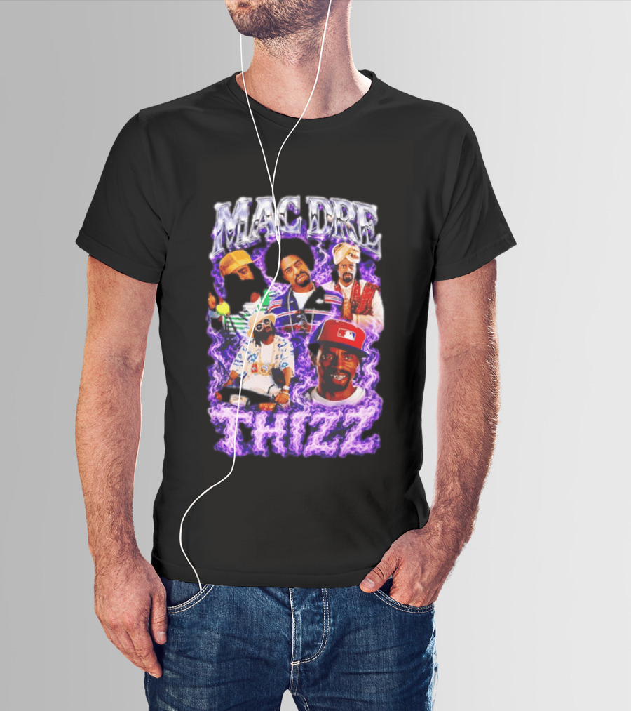 Mac Dre Thizz Collage Purple Rap Music T-Shirt