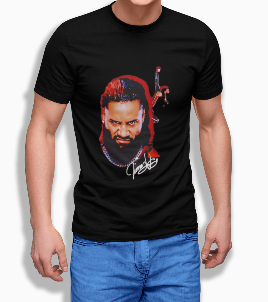 Jimmy Uso Autograph Pointing Sky WWE T-Shirt