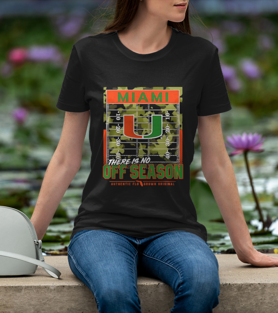 Miami Hurricanes U No Off Season Football Field Camo T-Shirt