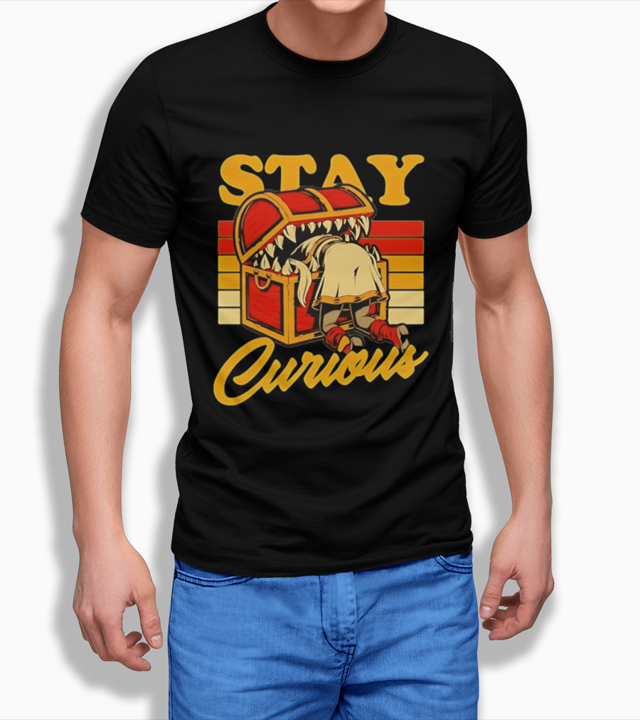 Stay Curious Mimic Dungeons And Dragons Role Playing Game T-Shirt