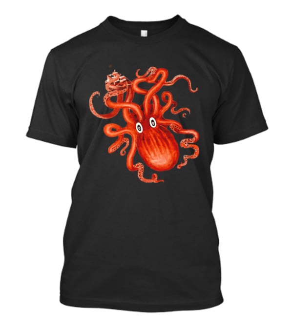 Kraken Vs Ship Nautical Adventure Monster T-Shirt
