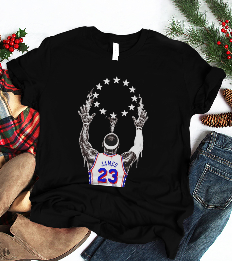 LeBron James 23 Philadelphia 76ers Starry T-Shirt