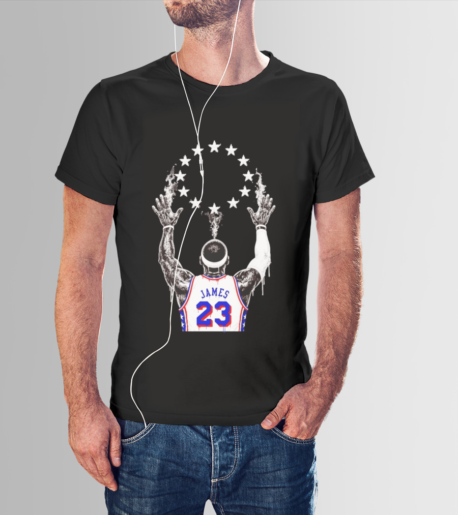 LeBron James 23 Philadelphia 76ers Starry T-Shirt