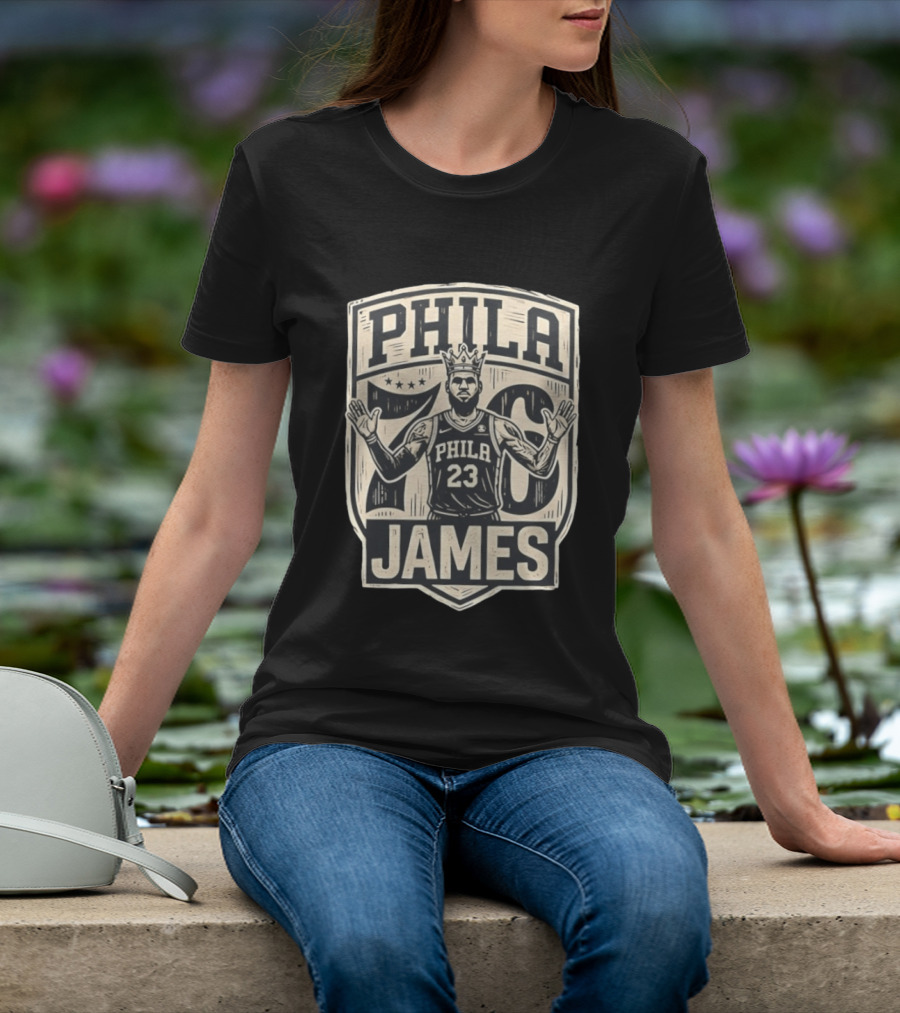 Phila 76 James 23 Lebron Basketball Crown T-Shirt