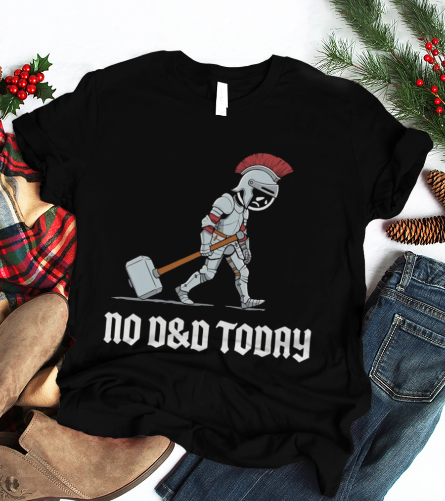 No D&D Today Cartoon Paladin Armor And Hammer T-Shirt