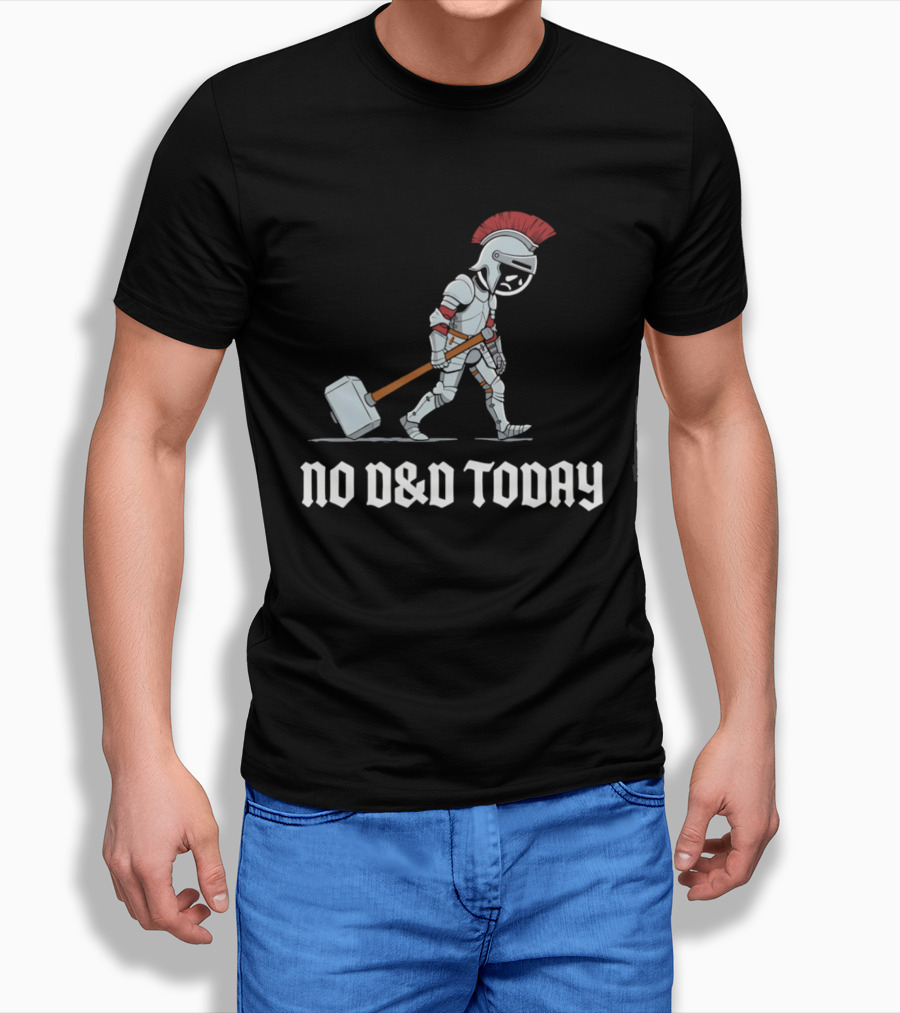 No D&D Today Cartoon Paladin Armor And Hammer T-Shirt