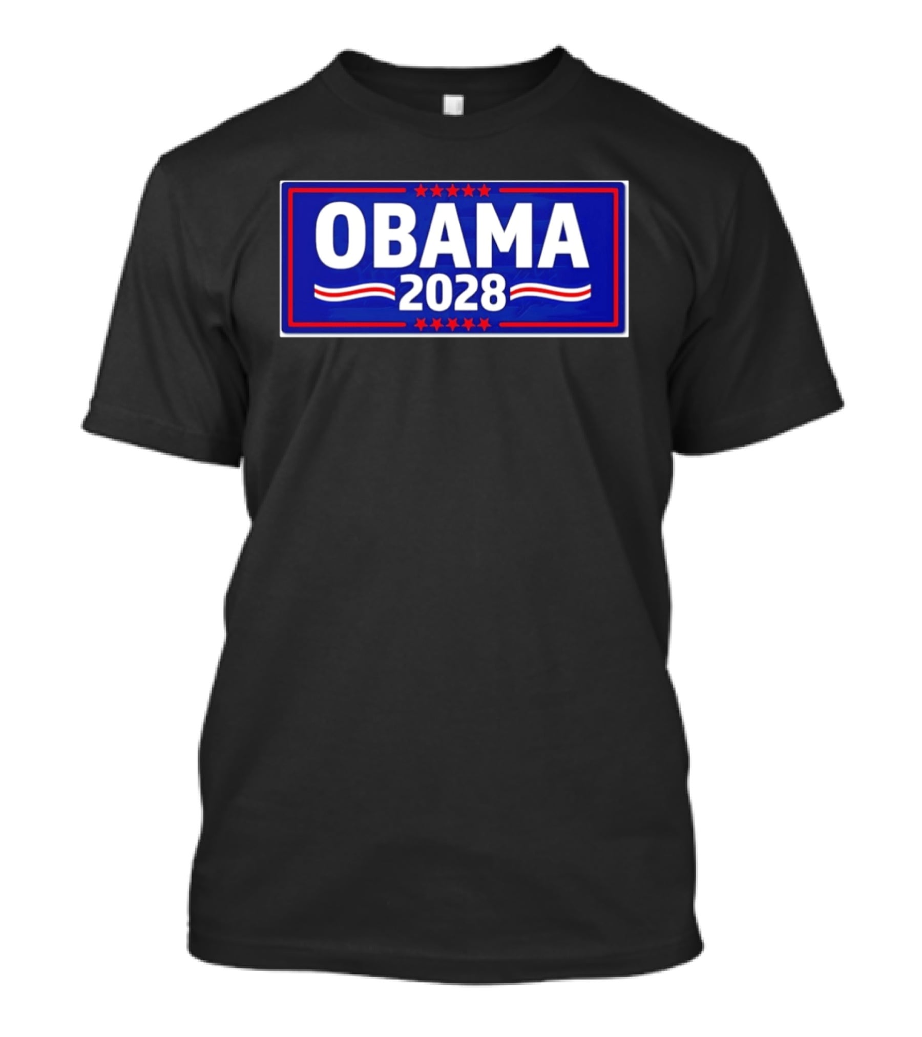 Obama 2028 Stars Stripes Political Campaign T-Shirt