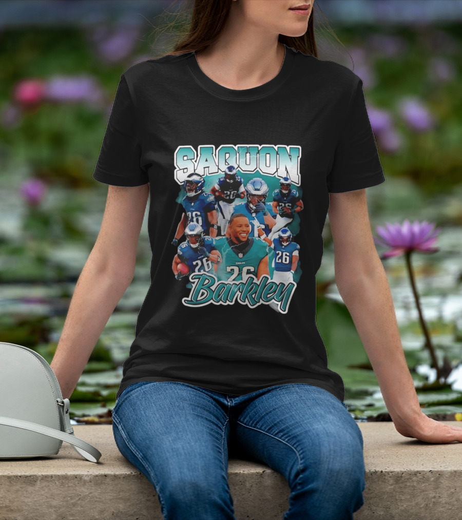 Saquon Barkley Eagles Number 26 Player Collage T-Shirt