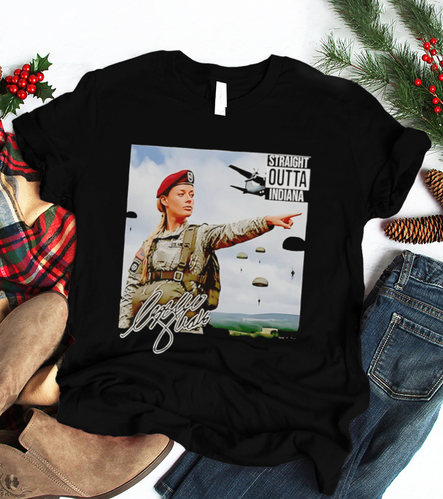 Sophie Cunningham Straight Outta Indiana Military Paratrooper T-Shirt