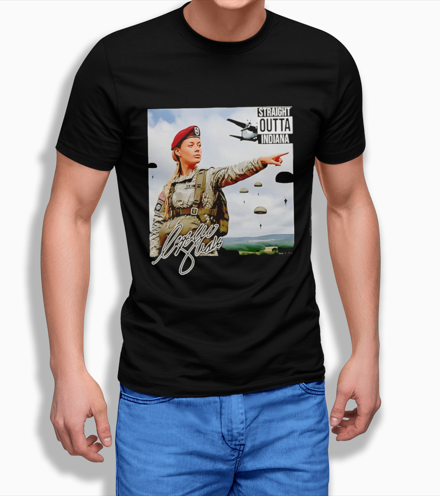 Sophie Cunningham Straight Outta Indiana Military Paratrooper T-Shirt