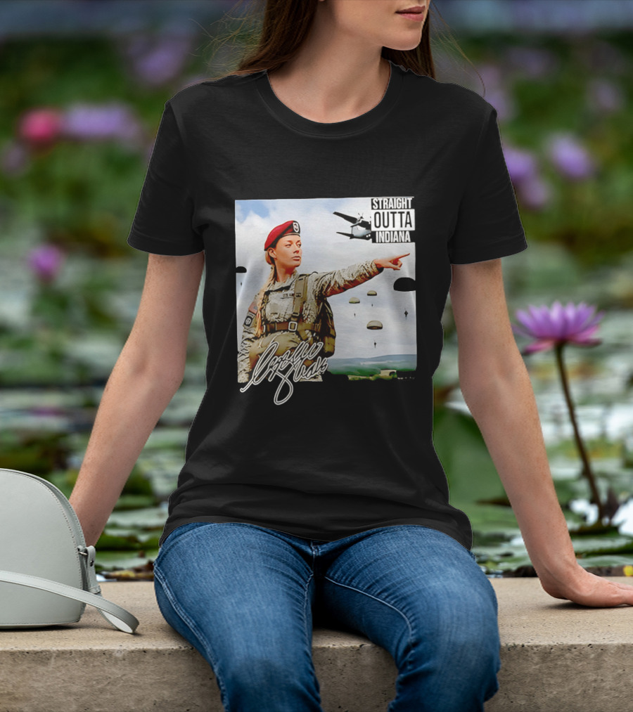 Sophie Cunningham Straight Outta Indiana Military Paratrooper T-Shirt
