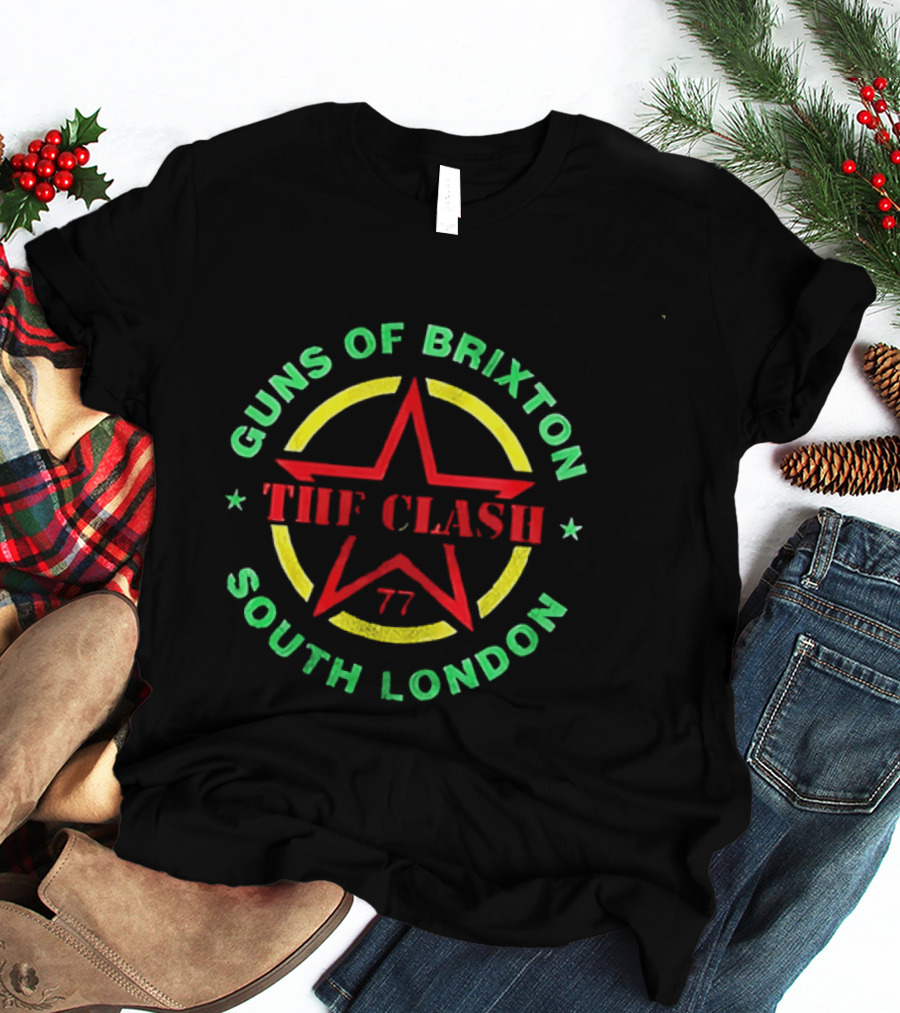 Guns Of Brixton The Clash South London 77 Star Circle T-Shirt