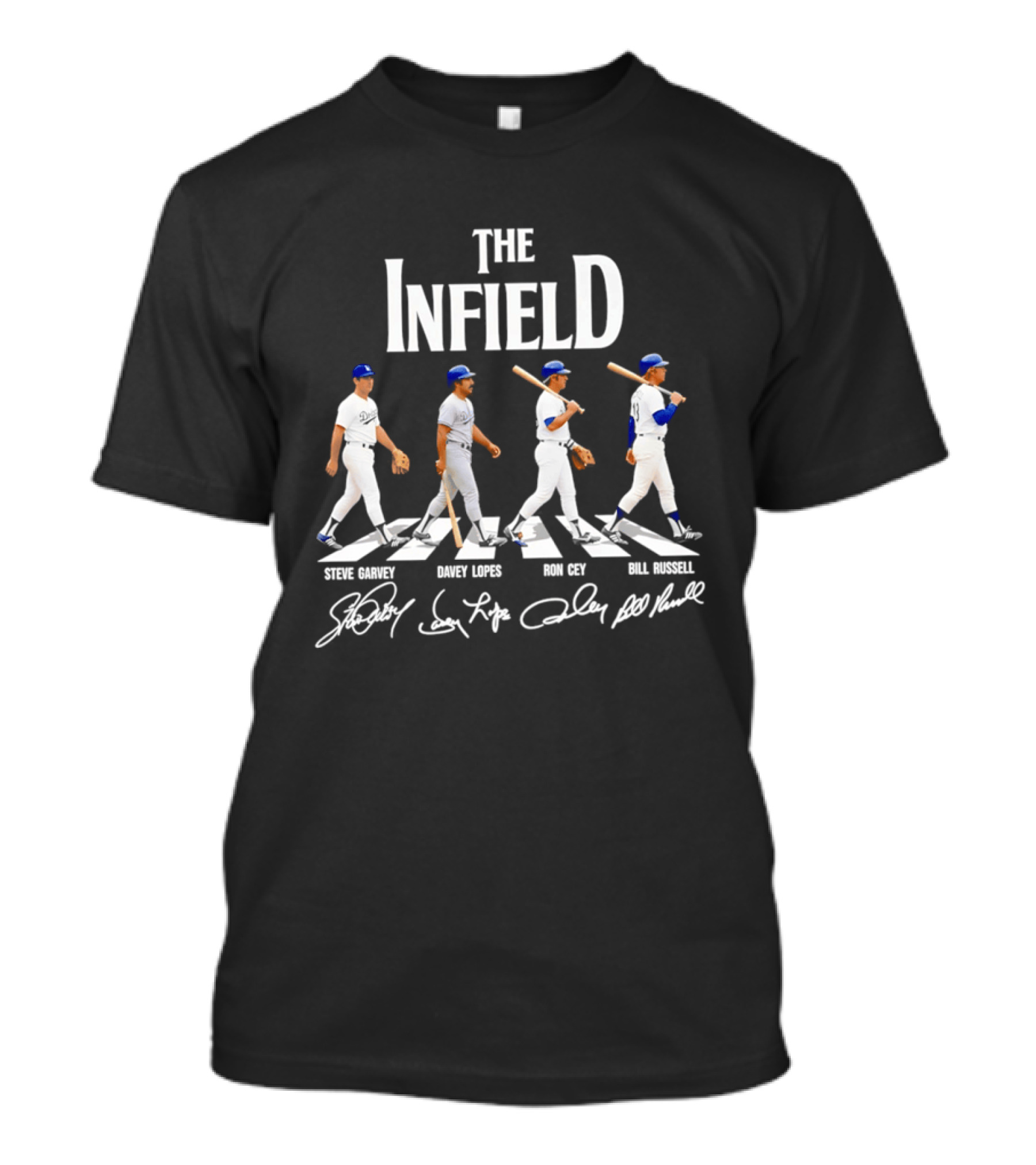 The Infield Steve Garvey Davey Lopes Ron Cey Bill Russell MLB Abbey Road T-Shirt