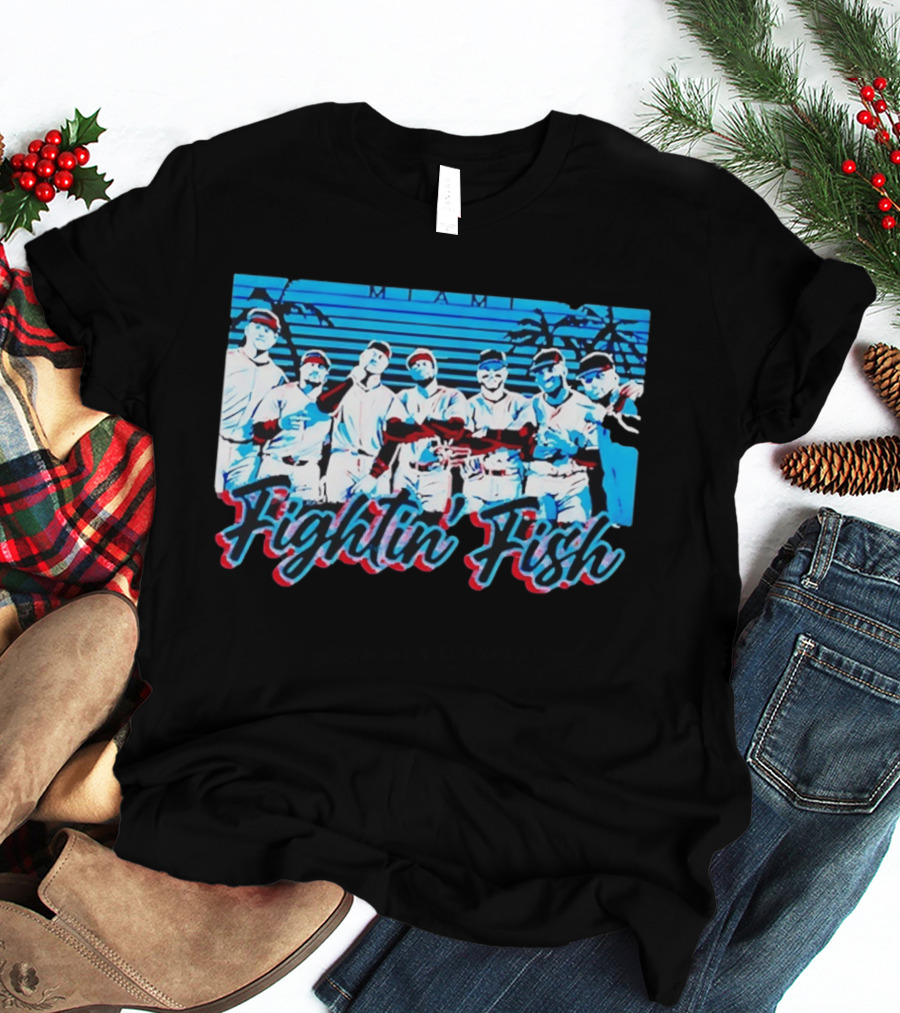 Fightin Fish Miami Marlins Team Lineup T-Shirt