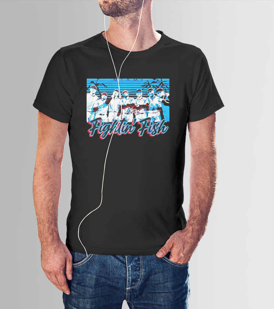 Fightin Fish Miami Marlins Team Lineup T-Shirt