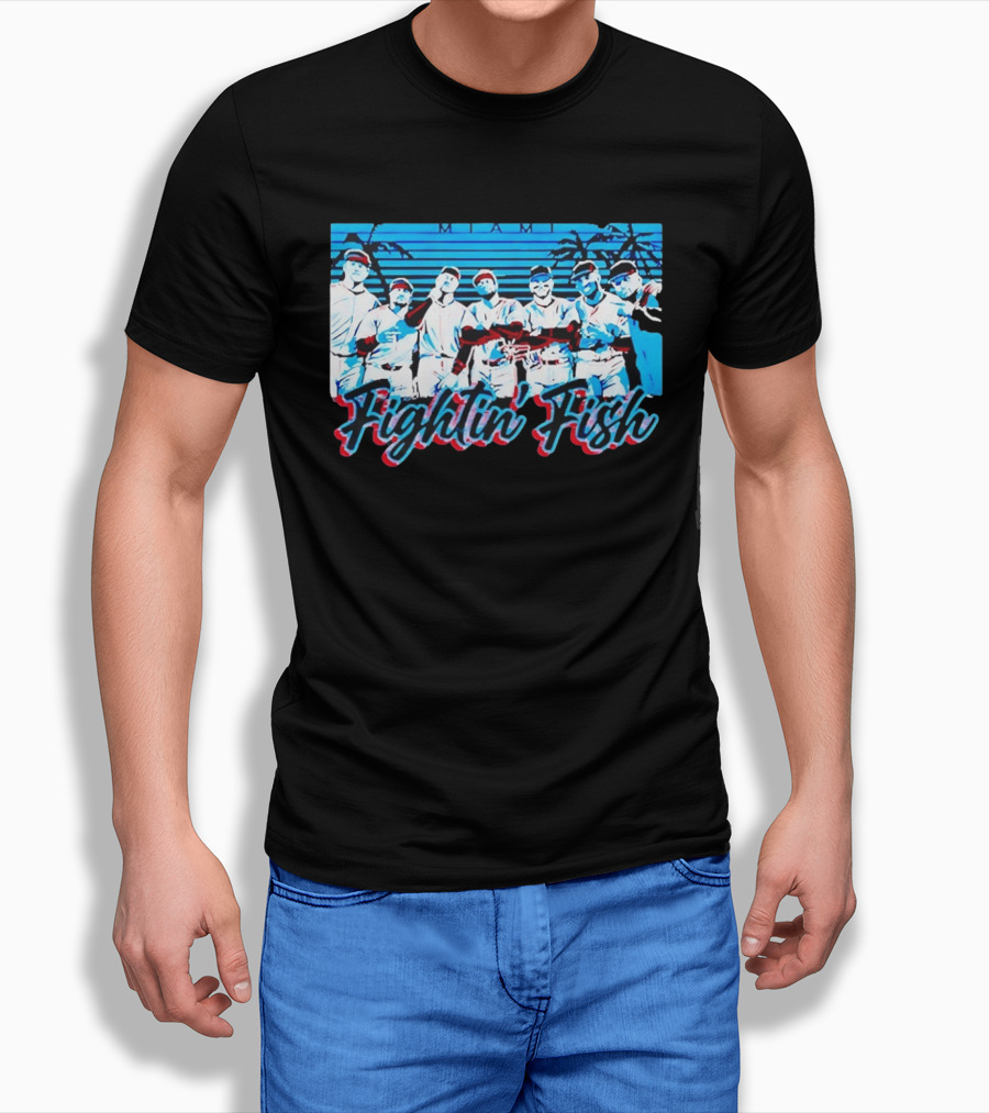 Fightin Fish Miami Marlins Team Lineup T-Shirt