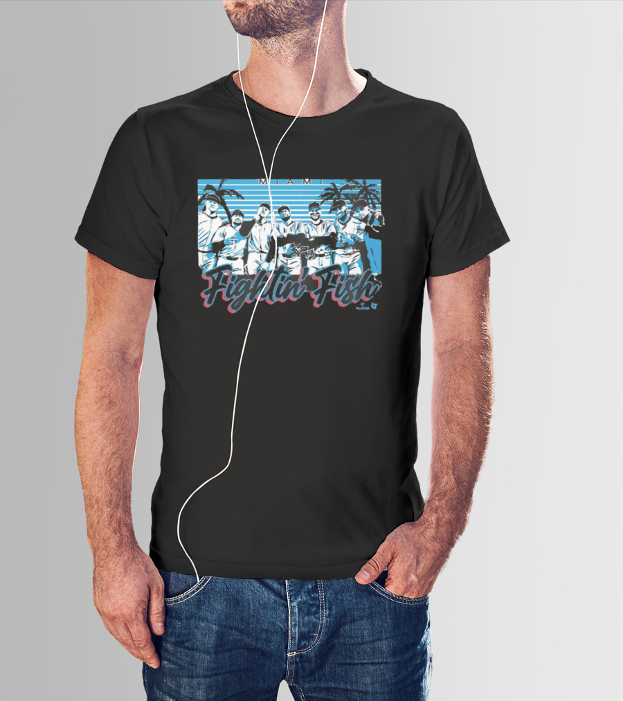 Miami Fightin' Fish Baseball Team Palm Trees T-Shirt