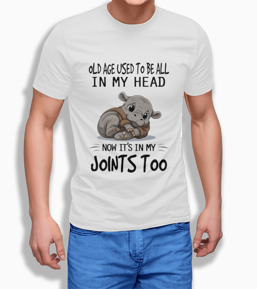 Old Age Used To Be All In My Head Now It's In My Joints Too Cute Hippopotamus T-Shirt
