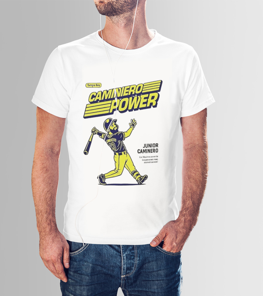 Junior Caminero Tampa Bay Caminero Power Baseball 13 T-Shirt