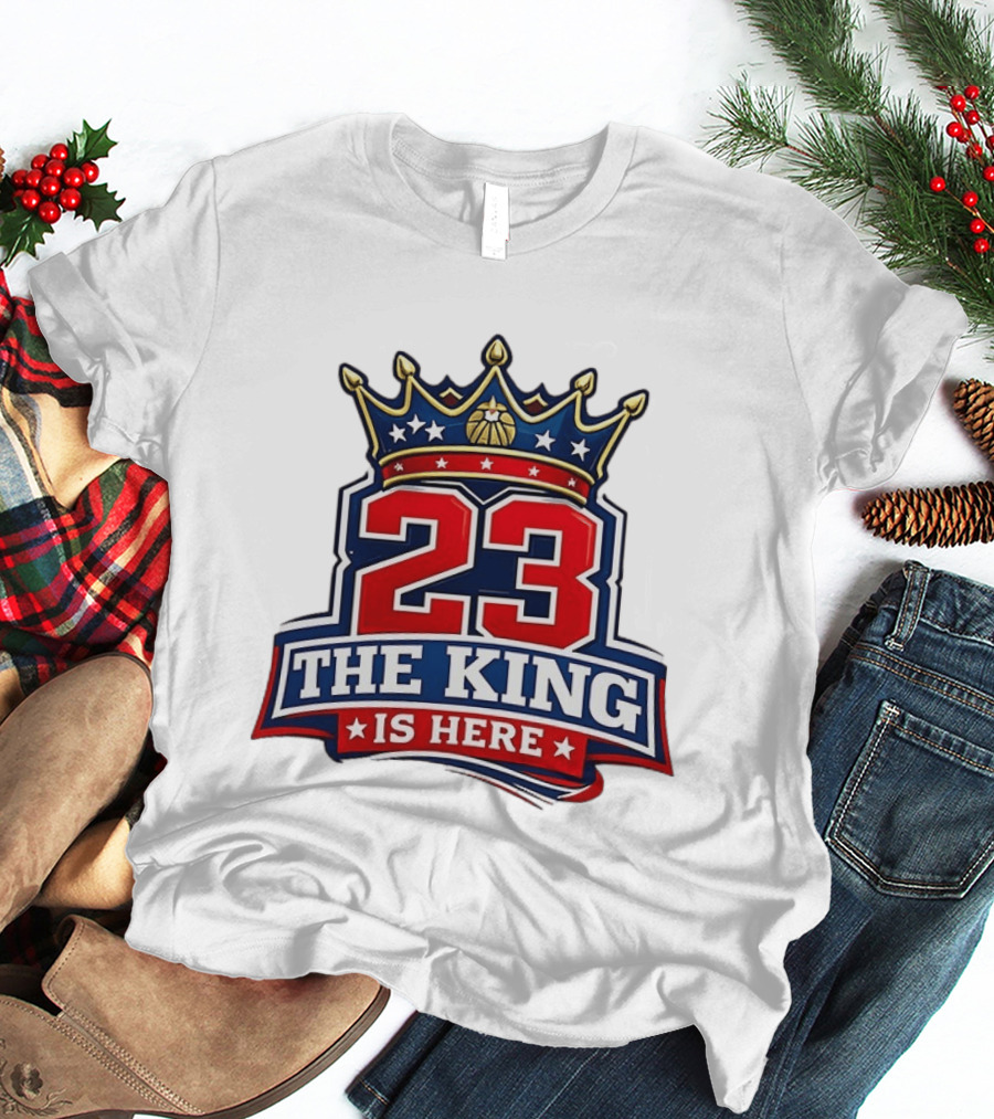 LeBron James 23 The King Is Here Crown Philadelphia 76ers NBA T-Shirt