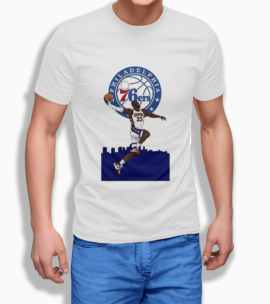 Philadelphia 76ers LeBron James Fly Guy Basketball 6ers T-Shirt