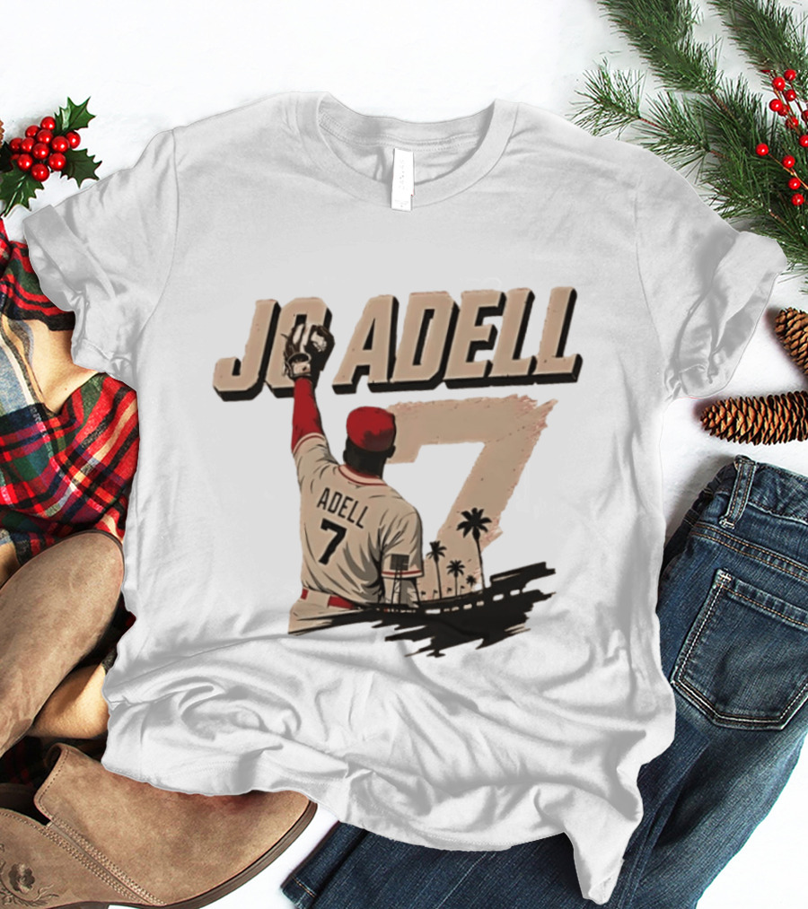 Los Angeles Angels Jo Adell Number 7 Baseball Sports Palm Trees T-Shirt