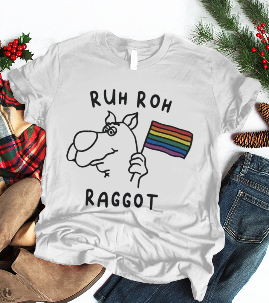 Ruh Roh Raggot Scooby Doo Rainbow Pride Flag T-Shirt