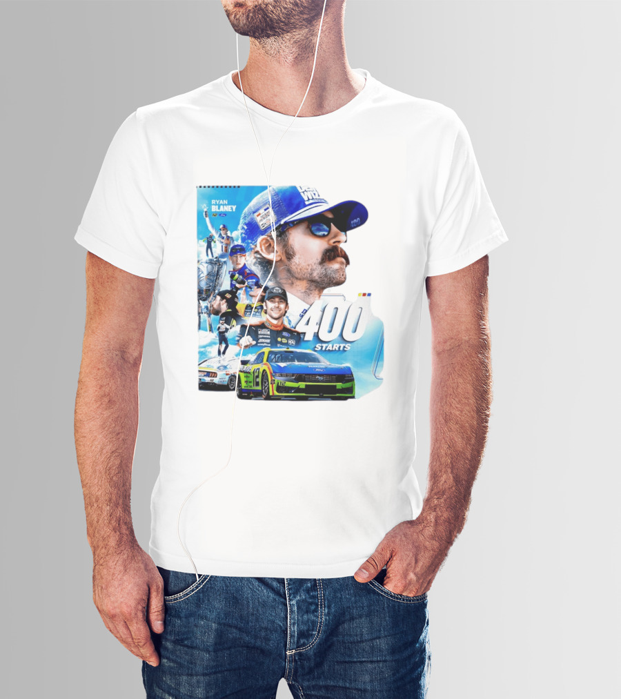 Ryan Blaney 400 Starts Team Penske NASCAR Racing Achievement 2026 T-Shirt