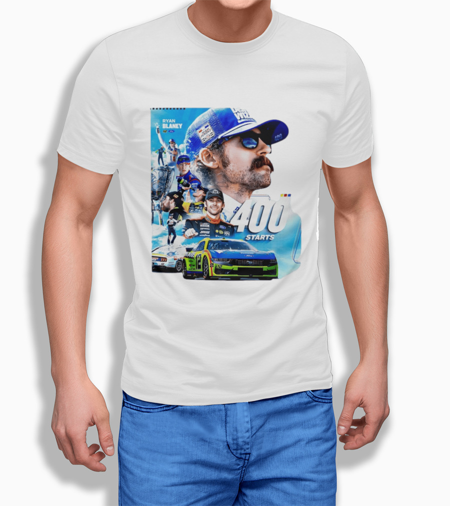 Ryan Blaney 400 Starts Team Penske NASCAR Racing Achievement 2026 T-Shirt