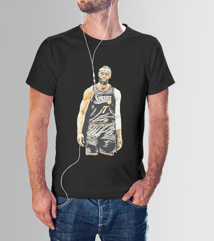 Jaylen Brown Sixers 7 Basketball Player Sketch T-Shirt