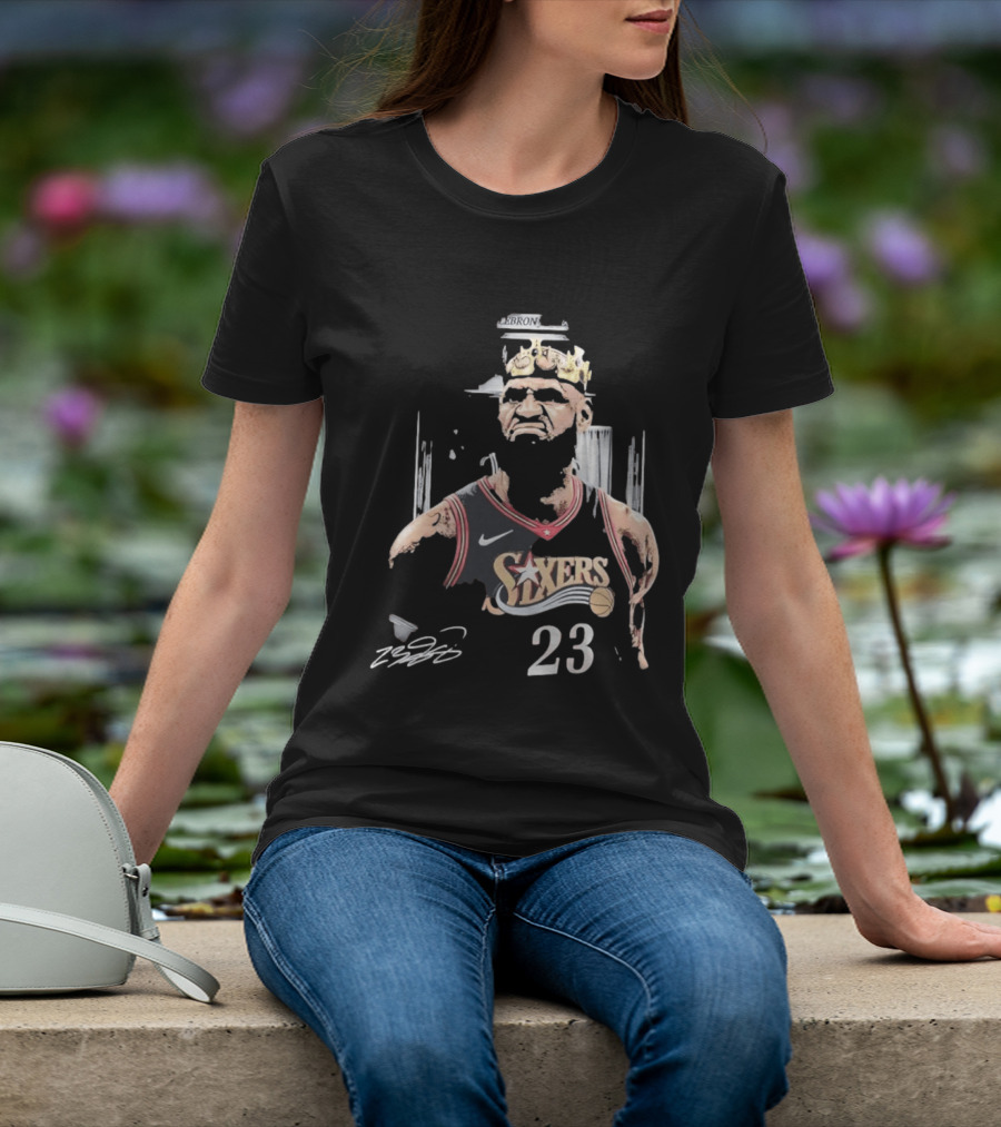 Philadelphia 76ers LeBron James Crown 23 Signature Basketball T-Shirt
