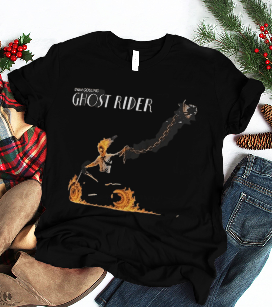 Ryan Gosling Ghost Rider Fiery Chain Journey T-Shirt