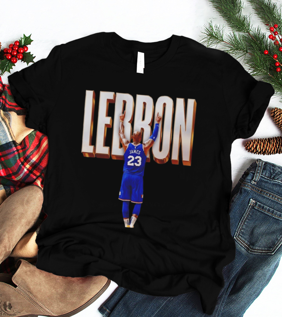 LeBron James 23 Philadelphia 76ers Gold Letter Jersey T-Shirt