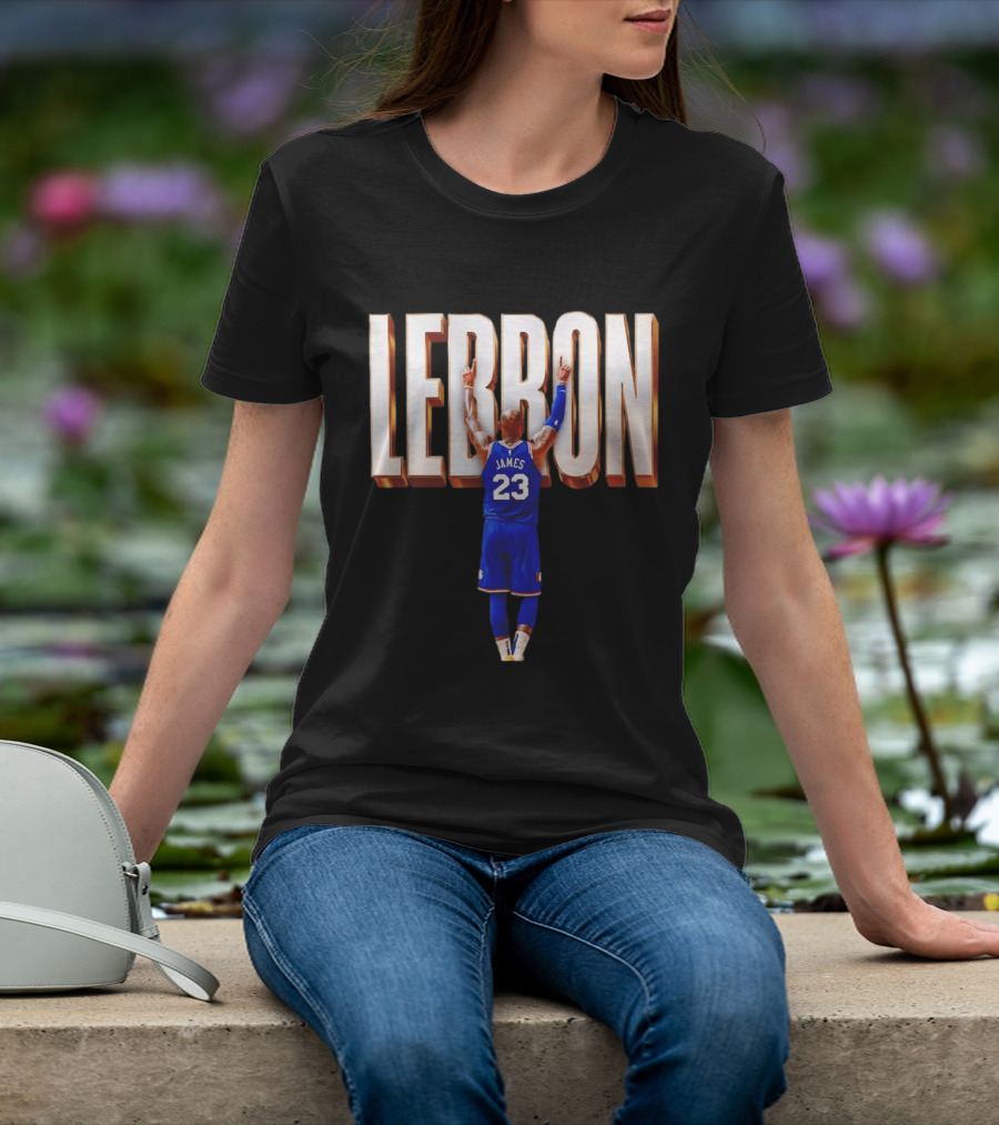 LeBron James 23 Philadelphia 76ers Gold Letter Jersey T-Shirt