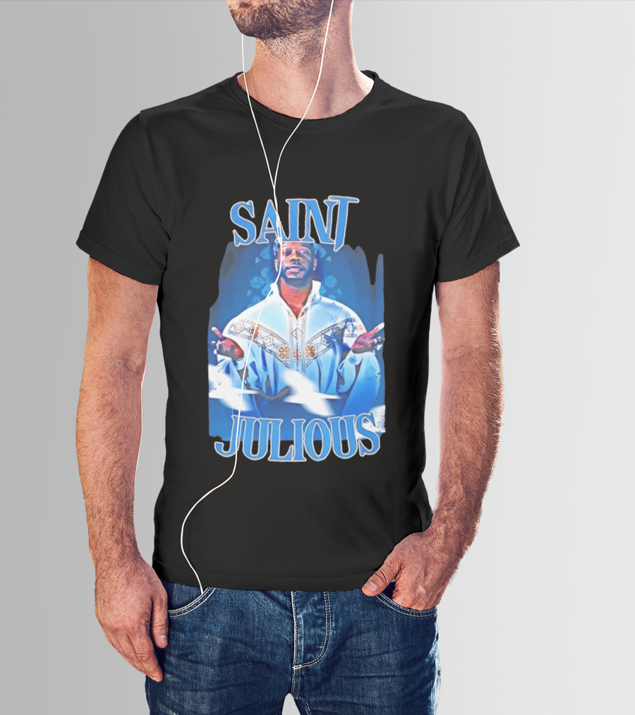 Saint Julios Majestic Icon In White Robe T-Shirt