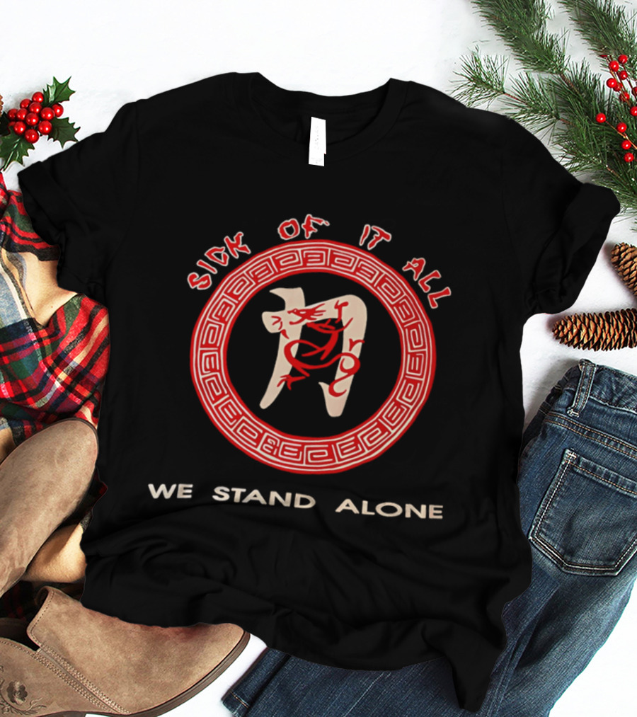 Sick Of It All We Stand Alone Dragon Red Circle T-Shirt
