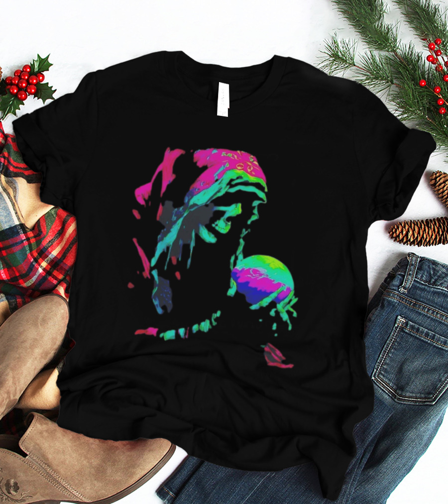 Skeleton The Prophet Psychedelic Vivid Colors Alışveriş Yap T-Shirt