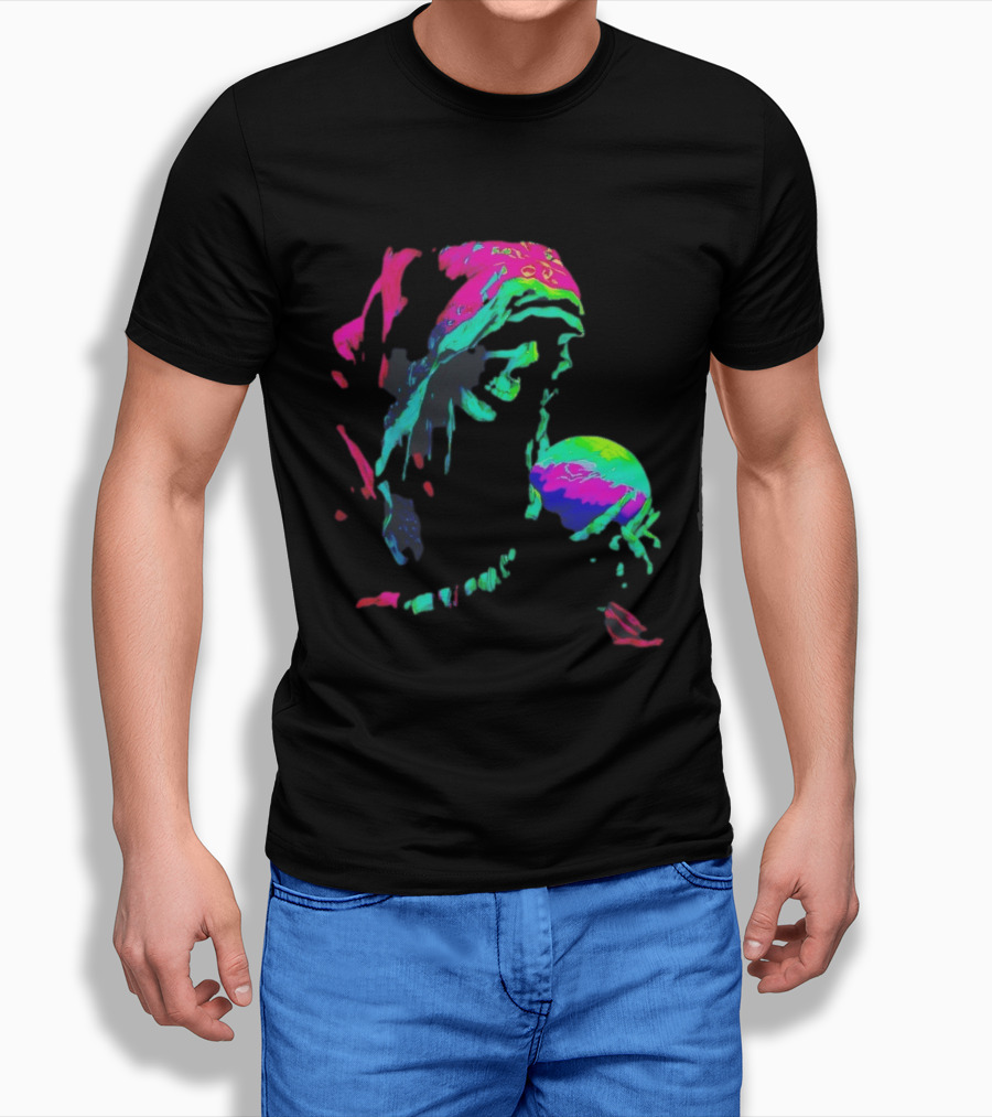 Skeleton The Prophet Psychedelic Vivid Colors Alışveriş Yap T-Shirt