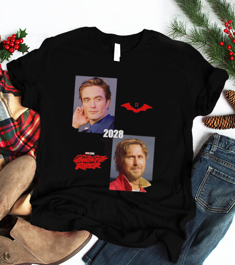 The Batman 2 2028 Marvel Studios Ghost Rider Robert Pattinson Ryan Gosling T-Shirt