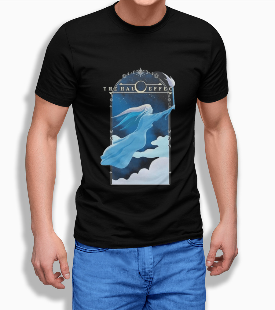 The Halo Effect Blue Lady Ethereal Night Sky Celestial T-Shirt