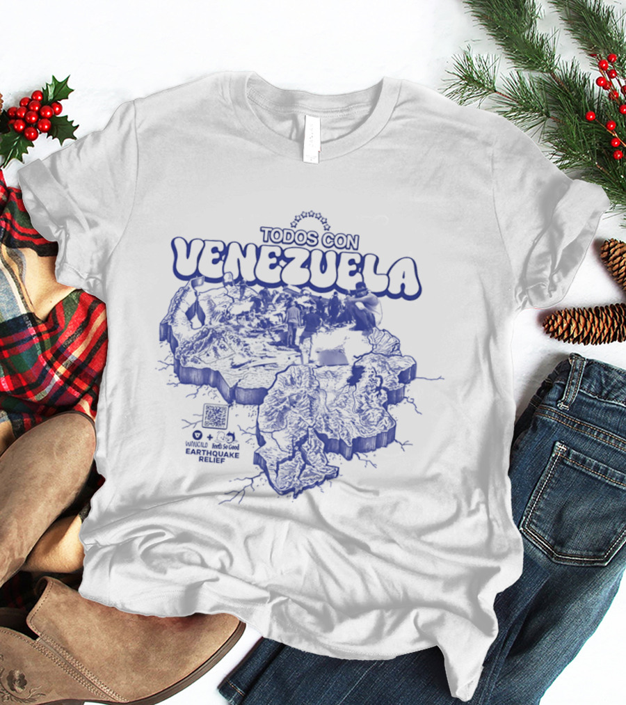 Todos Con Venezuela Wnucalo Feels So Good Earthquake Relief 3D Deep Relief Image T-Shirt