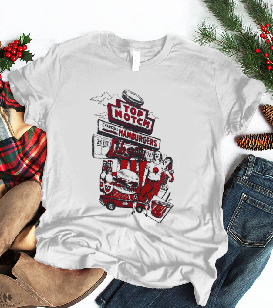 Top Notch Hamburgers Liberty Car Drink Charcoal Vibes T-Shirt