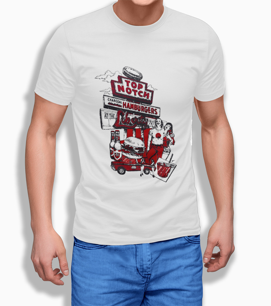 Top Notch Hamburgers Liberty Car Drink Charcoal Vibes T-Shirt