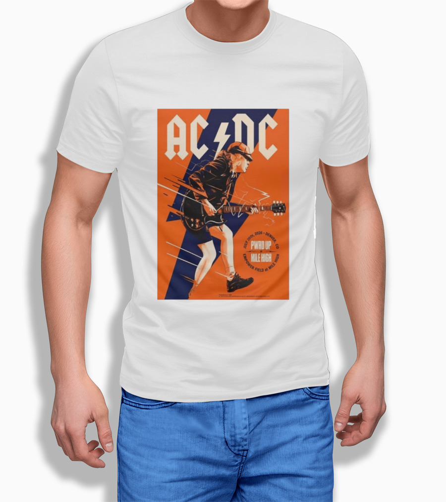 ACDC PWR UP Mile High Denver July 28 2026 Empower Field Event T-Shirt