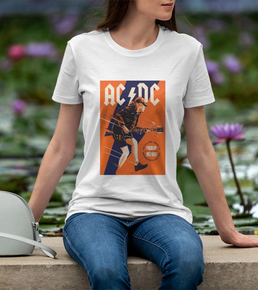 ACDC PWR UP Mile High Denver July 28 2026 Empower Field Event T-Shirt
